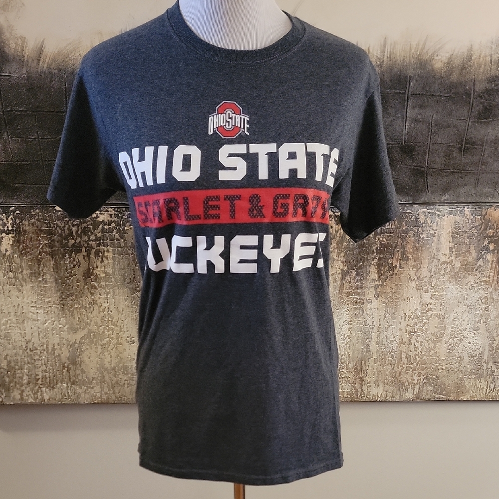 Ohio State Authentic Varsity Ladies T-Shirt In Gray & Red